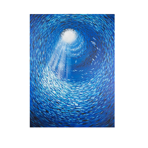 Leinwandbild handgemalt mit Acrylfarbe und Strukturpaste im Hochformat, Tiefen der Stille, 60x80 ohne Rahmen