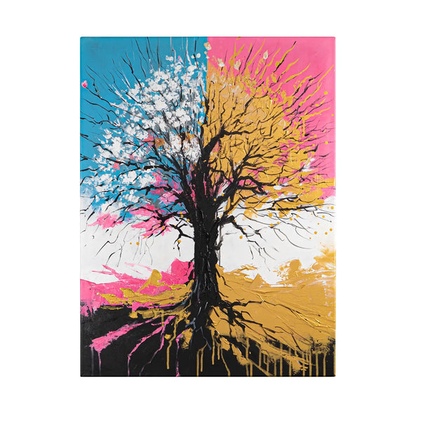 Leinwandbild handgemalt mit Acrylfarbe und Strukturpaste im Hochformat, Chromatischer Wipfel, 60x80 ohne Rahmen