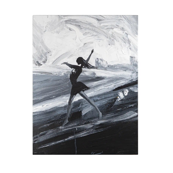 Leinwandbild handgemalt mit Acrylfarbe und Strukturpaste im Hochformat, Die Taenzerin, 60x80 ohne Rahmen