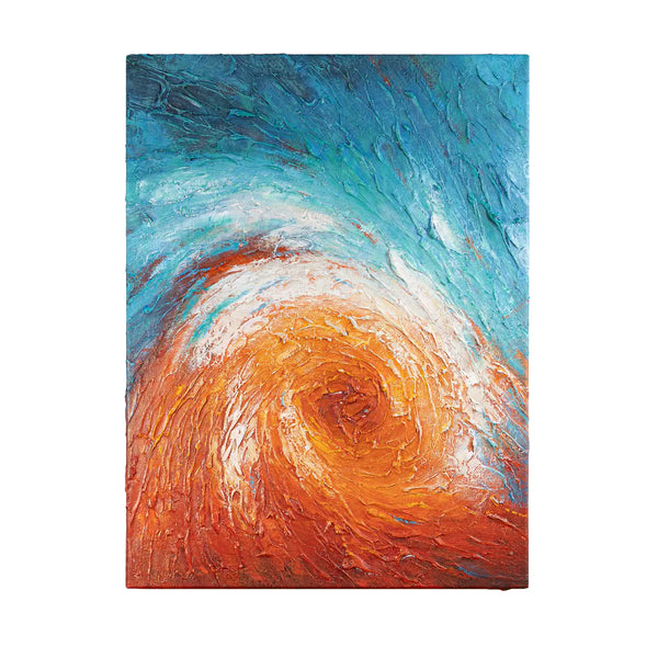 Leinwandbild handgemalt mit Acrylfarbe und Strukturpaste im Hochformat, Im Wirbel der Zeit, 60x80 ohne Rahmen