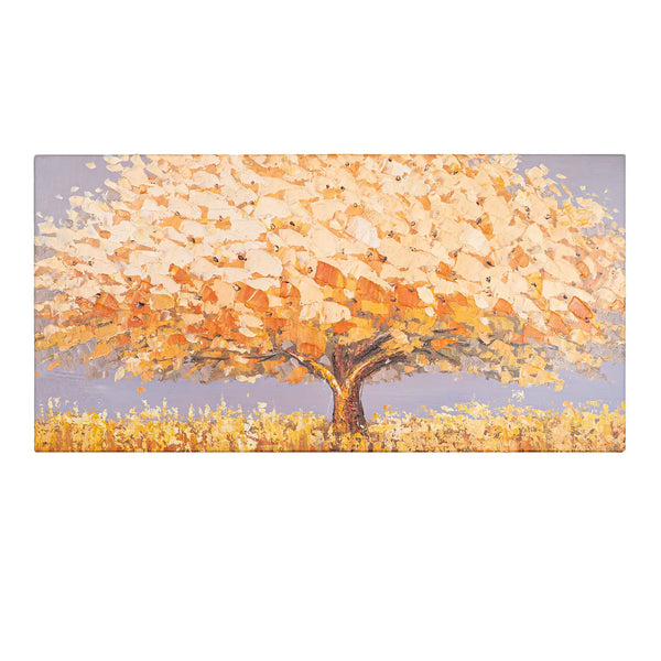 Leinwandbild handgemalt mit Acrylfarbe und Strukturpaste im Panorama, Dualitaet der Natur, 50x100 ohne Rahmen