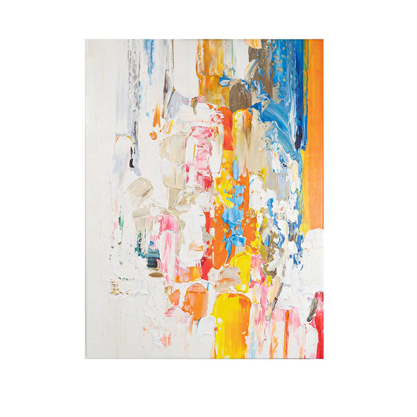 Leinwandbild handgemalt mit Acrylfarbe und Strukturpaste im Hochformat, Fluss der Gedanken, 60x80 ohne Rahmen