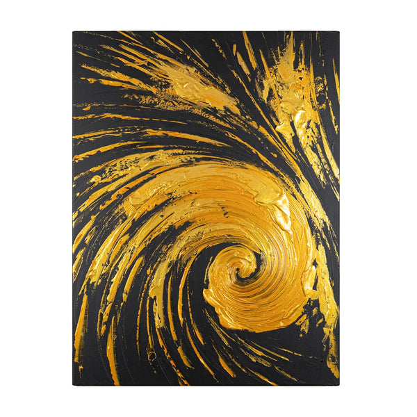 Leinwandbild handgemalt mit Acrylfarbe und Strukturpaste im Hochformat, Der Fall des Glanzes, 60x80 ohne Rahmen