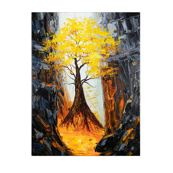 Leinwandbild handgemalt mit Acrylfarbe und Strukturpaste im Hochformat, Im Herz der Tiefe, 60x80 ohne Rahmen