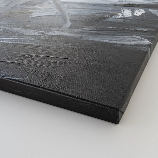 Leinwandbild handgemalt mit Acrylfarbe und Strukturpaste im Hochformat, Die Taenzerin, 60x80 mit Bilderrahmen in Weiß