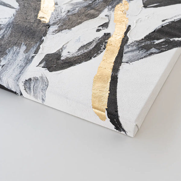 Leinwandbild handgemalt mit Acrylfarbe und Strukturpaste im Hochformat, Ewiger Moment, 60x80 mit Bilderrahmen in Weiß