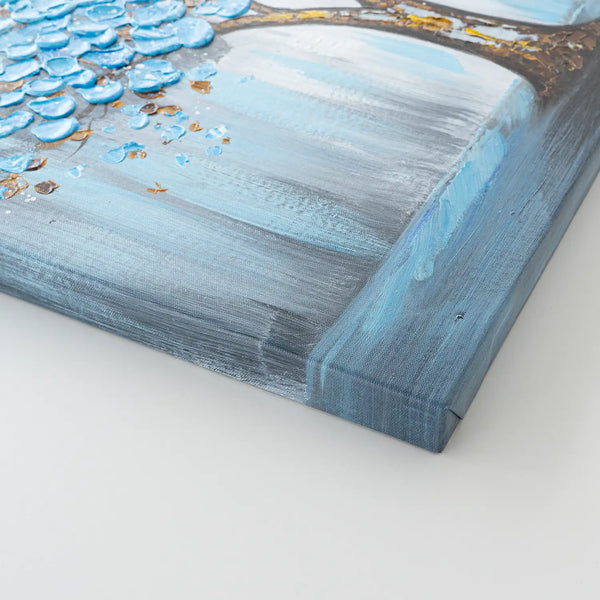 Leinwandbild handgemalt mit Acrylfarbe und Strukturpaste, Baum der Ewigkeit, 60x80 mit Bilderrahmen in Weiß