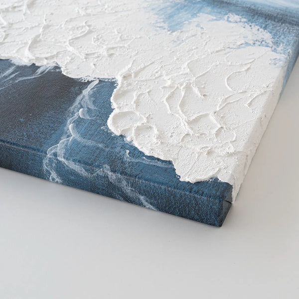 Leinwandbild handgemalt mit Acrylfarbe und Strukturpaste im Hochformat, Polaritaeten des Lebens3, 60x80 mit Bilderrahmen in Weiß