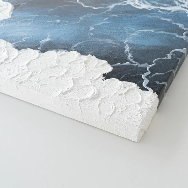 Leinwandbild handgemalt mit Acrylfarbe und Strukturpaste im Hochformat, Polaritaeten des Lebens1, 60x80 mit Bilderrahmen in Weiß