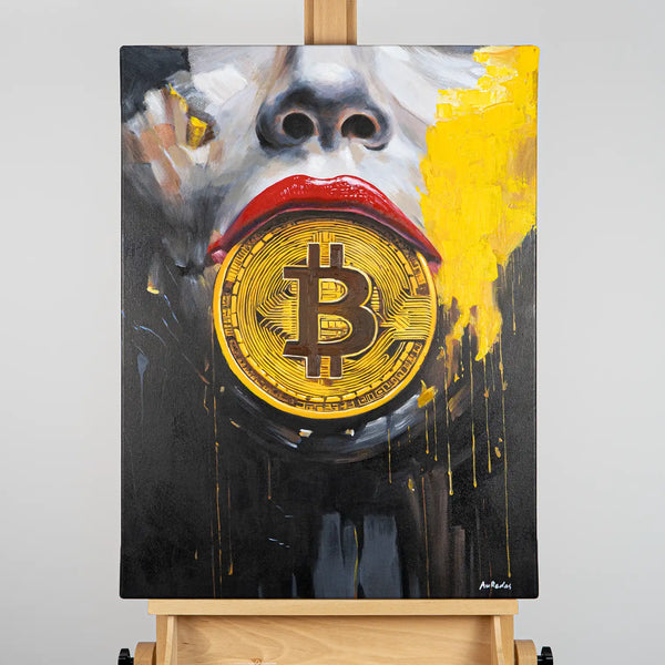 Leinwandbild handgemalt mit Acrylfarbe und Strukturpaste im Hochformat, Preis der Stille, 60x80 mit Bilderrahmen in Schwarz