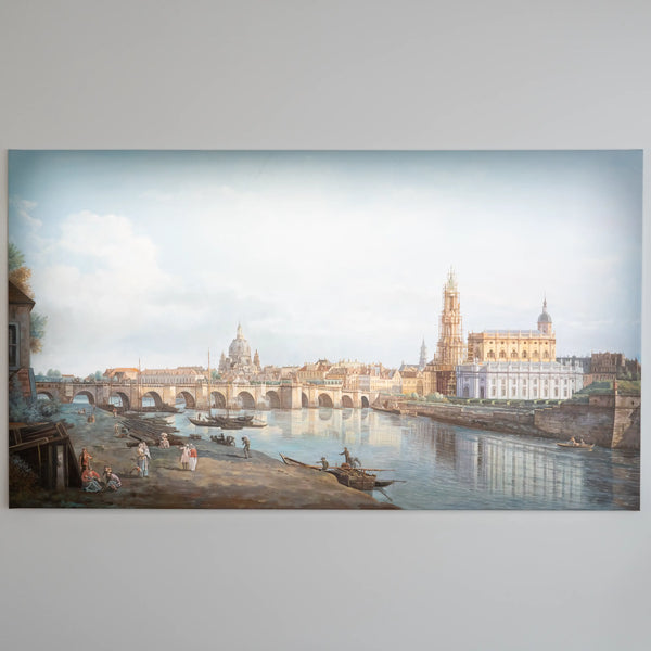 Dresden vom rechten Elbufer unterhalb der Augustusbrücke