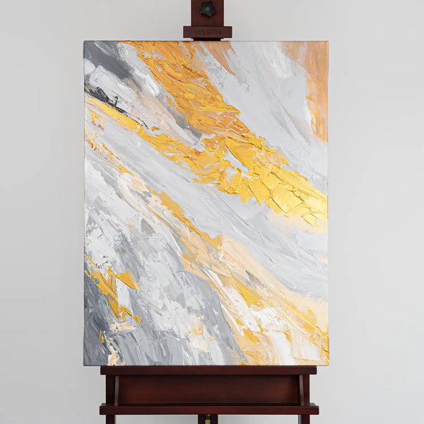 Leinwandbild handgemalt mit Acrylfarbe und Strukturpaste, Atem der Erde, 60x80 mit Bilderrahmen in Schwarz