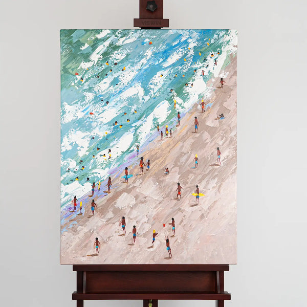 Leinwandbild handgemalt mit Acrylfarbe und Strukturpaste im Hochformat, Raetsel der Existenz, 60x80 mit Bilderrahmen in Schwarz