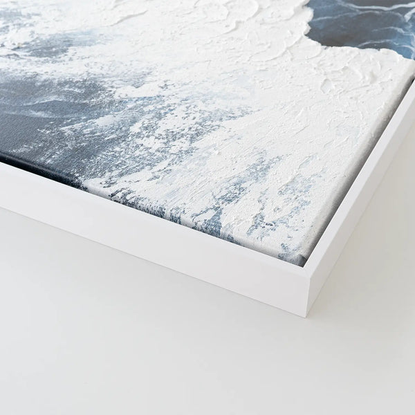 Leinwandbild handgemalt mit Acrylfarbe und Strukturpaste im Hochformat, Polaritaeten des Lebens2, 75x100 mit Bilderrahmen in Eiche Hell