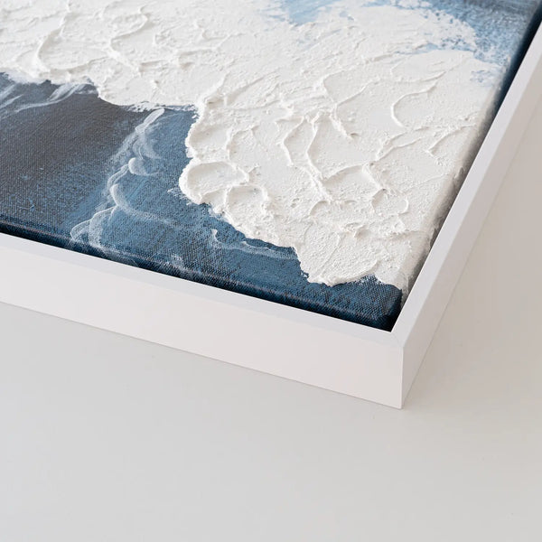 Leinwandbild handgemalt mit Acrylfarbe und Strukturpaste im Hochformat, Polaritaeten des Lebens3, 75x100 mit Bilderrahmen in Eiche Hell