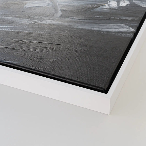 Leinwandbild handgemalt mit Acrylfarbe und Strukturpaste im Hochformat, Die Taenzerin, 75x100 mit Bilderrahmen in Eiche Hell