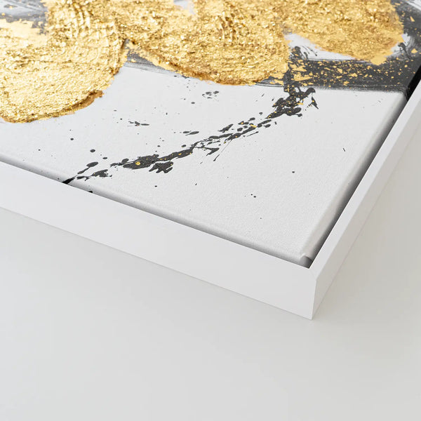 Leinwandbild handgemalt mit Acrylfarbe und Strukturpaste im Hochformat, Harmonie des Unbekannten, 75x100 mit Bilderrahmen in Eiche Hell