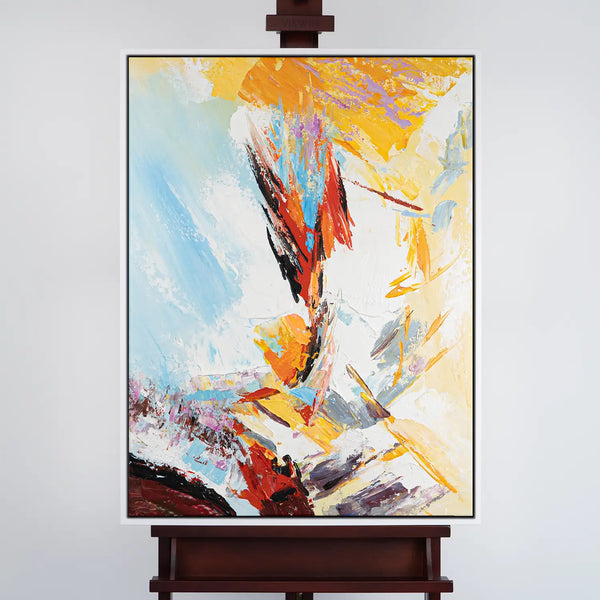 Leinwandbild handgemalt mit Acrylfarbe und Strukturpaste im Hochformat, Versteckte Dimension, 90x120 ohne Rahmen