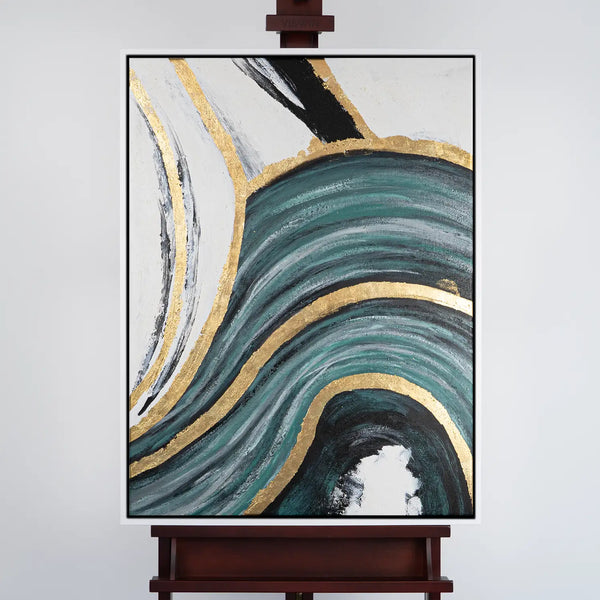 Leinwandbild handgemalt mit Acrylfarbe und Strukturpaste im Hochformat, Schleier der Wahrheit, 90x120 ohne Rahmen