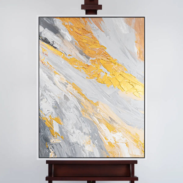 Leinwandbild handgemalt mit Acrylfarbe und Strukturpaste, Atem der Erde, 90x120 ohne Rahmen