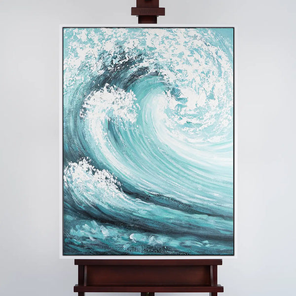 Leinwandbild handgemalt mit Acrylfarbe und Strukturpaste im Hochformat, Das unendliche Spiel, 90x120 ohne Rahmen