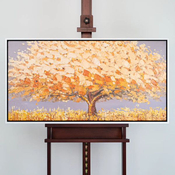 Leinwandbild handgemalt mit Acrylfarbe und Strukturpaste im Panorama, Dualitaet der Natur, 70x140 ohne Rahmen