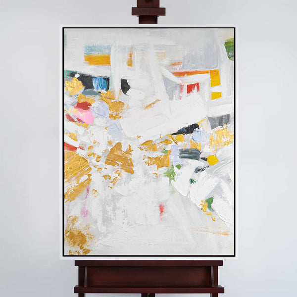 Leinwandbild handgemalt mit Acrylfarbe und Strukturpaste im Hochformat, Fragmente der Wahrheit, 90x120 ohne Rahmen