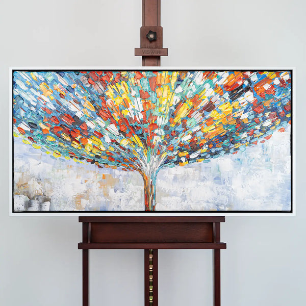 Leinwandbild handgemalt mit Acrylfarbe und Strukturpaste im Panorama, Klang der Stille, 70x140 ohne Rahmen