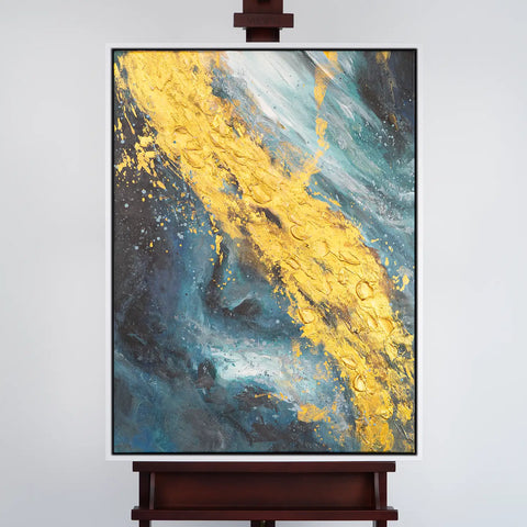 Leinwandbild handgemalt mit Acrylfarbe und Strukturpaste im Hochformat, Der Raum dazwischen, 90x120 ohne Rahmen
