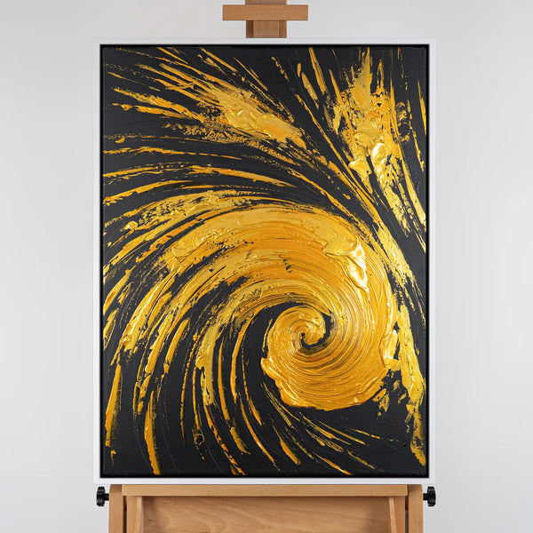 Leinwandbild handgemalt mit Acrylfarbe und Strukturpaste im Hochformat, Der Fall des Glanzes, 90x120 ohne Rahmen