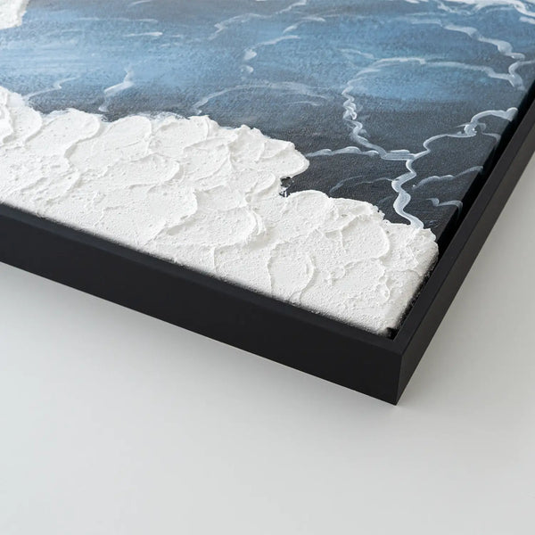 Leinwandbild handgemalt mit Acrylfarbe und Strukturpaste im Hochformat, Polaritaeten des Lebens1, 120x160 mit Bilderrahmen in Schwarz