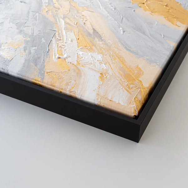 Leinwandbild handgemalt mit Acrylfarbe und Strukturpaste, Atem der Erde, 120x160 mit Bilderrahmen in Schwarz