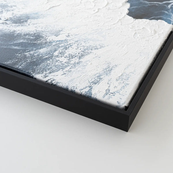 Leinwandbild handgemalt mit Acrylfarbe und Strukturpaste im Hochformat, Polaritaeten des Lebens2, 120x160 mit Bilderrahmen in Schwarz