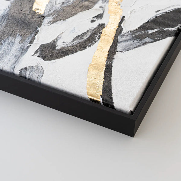 Leinwandbild handgemalt mit Acrylfarbe und Strukturpaste im Hochformat, Ewiger Moment, 120x160 mit Bilderrahmen in Schwarz