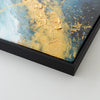 Leinwandbild handgemalt mit Acrylfarbe und Strukturpaste im Hochformat, Der Raum dazwischen, 120x160 mit Bilderrahmen in Schwarz