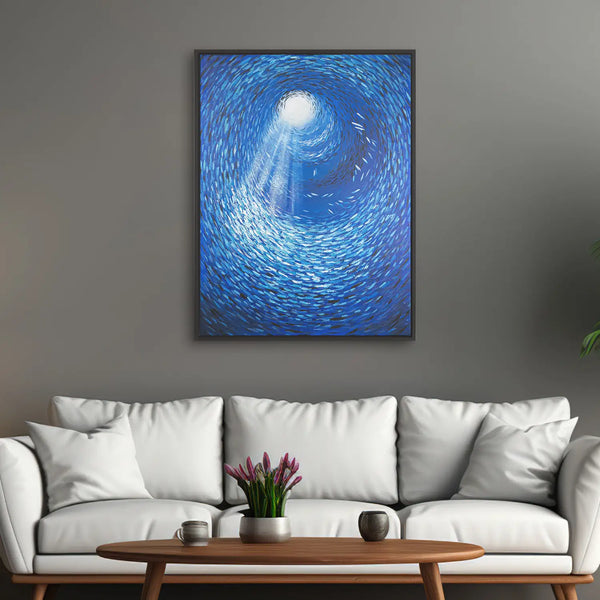 Leinwandbild handgemalt mit Acrylfarbe und Strukturpaste im Hochformat, Tiefen der Stille, 150x200 ohne Rahmen