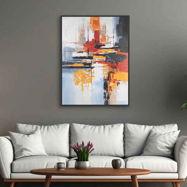 Leinwandbild handgemalt mit Acrylfarbe und Strukturpaste im Hochformat, Fragilitaet des Augenblicks, 150x200 ohne Rahmen