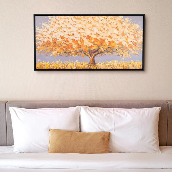 Leinwandbild handgemalt mit Acrylfarbe und Strukturpaste im Panorama, Dualitaet der Natur, 100x200 ohne Rahmen