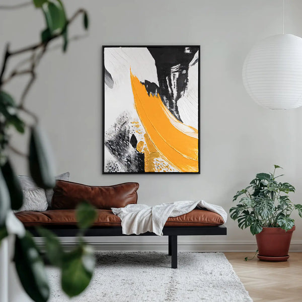 Leinwandbild handgemalt mit Acrylfarbe und Strukturpaste im Hochformat, Resonanz des Geistes, 150x200 mit Bilderrahmen in Weiß