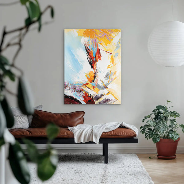 Leinwandbild handgemalt mit Acrylfarbe und Strukturpaste im Hochformat, Versteckte Dimension, 75x100 ohne Rahmen