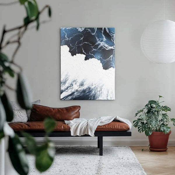 Leinwandbild handgemalt mit Acrylfarbe und Strukturpaste im Hochformat, Polaritaeten des Lebens2, 75x100 ohne Rahmen