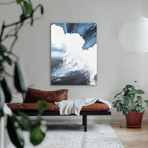 Leinwandbild handgemalt mit Acrylfarbe und Strukturpaste im Hochformat, Polaritaeten des Lebens3, 75x100 ohne Rahmen