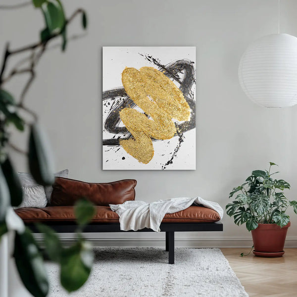 Leinwandbild handgemalt mit Acrylfarbe und Strukturpaste im Hochformat, Harmonie des Unbekannten, 75x100 ohne Rahmen