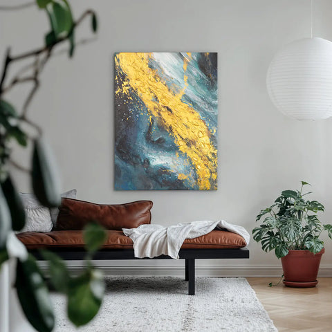 Leinwandbild handgemalt mit Acrylfarbe und Strukturpaste im Hochformat, Der Raum dazwischen, 75x100 ohne Rahmen