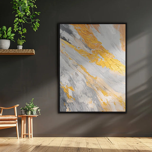 Leinwandbild handgemalt mit Acrylfarbe und Strukturpaste, Atem der Erde, 150x200 mit Bilderrahmen in Schwarz