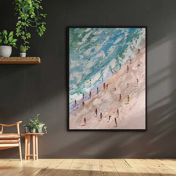 Leinwandbild handgemalt mit Acrylfarbe und Strukturpaste im Hochformat, Raetsel der Existenz, 150x200 mit Bilderrahmen in Schwarz