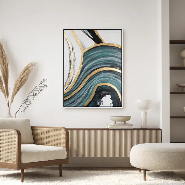 Leinwandbild handgemalt mit Acrylfarbe und Strukturpaste im Hochformat, Schleier der Wahrheit, 120x160 ohne Rahmen