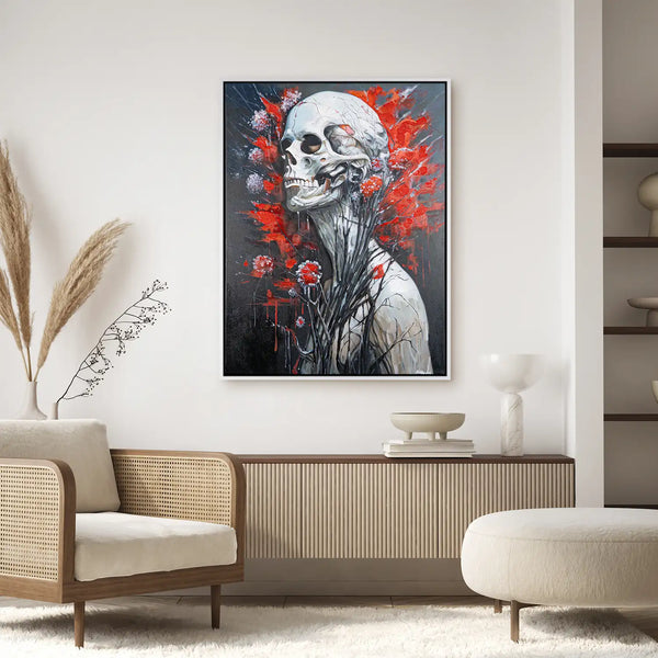 Leinwandbild handgemalt mit Acrylfarbe und Strukturpaste im Hochformat, Wo das Fleisch verstummt, 120x160 ohne Rahmen