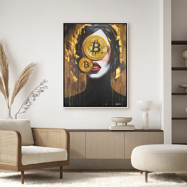 Leinwandbild handgemalt mit Acrylfarbe und Strukturpaste im Hochformat, Der Schleier des Reichtums, 120x160 ohne Rahmen