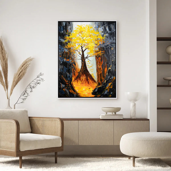 Leinwandbild handgemalt mit Acrylfarbe und Strukturpaste im Hochformat, Im Herz der Tiefe, 120x160 ohne Rahmen